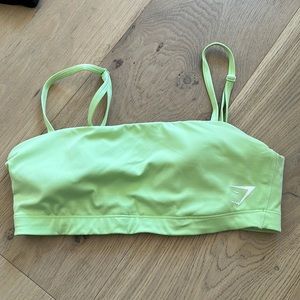 gymshark training bandeau neon green